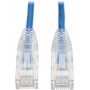 Tripp Lite N201-S01-BL 1ft Cat6 Gigabit Snagless Molded Slim UTP Patch Cable RJ45 M/M Blue