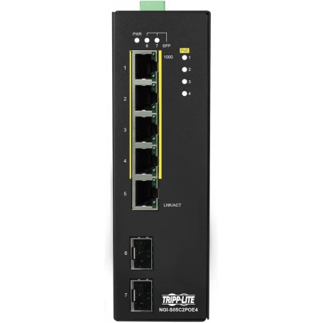 Tripp Lite NGI-S05C2POE4 Industrial Gigabit Ethernet Switch 5-Port Managed 2 GBE SFP