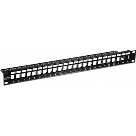 TRENDnet TC-KP24S 24-Port Blank Keystone Shielded 1U Patch Panel, EMI/RFI Protection
