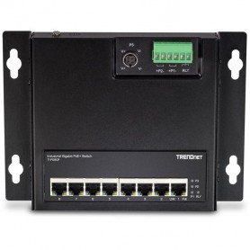 TRENDnet TI-PG80F 8-Port Industrial Gigabit Poe+ Wall-Mounted Front Access Switch