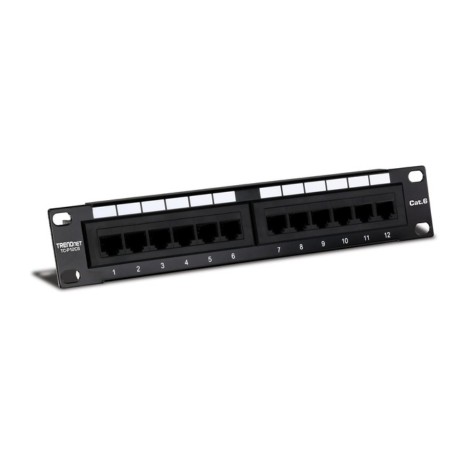 TRENDnet TC-P12C6 12-Port Cat. 6 Unshielded Patch Panel (10" wide)